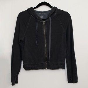cropped zip up hoodie